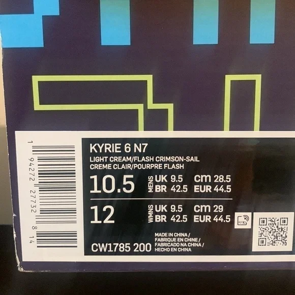 Nike Kyrie 6 N7 Cream Flash Mens Size 10.5 Sneakers